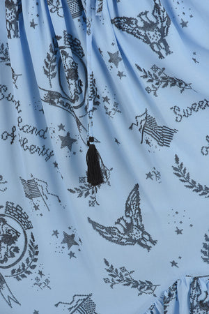 COLLECTION Printed Drawstring Godet Skirt