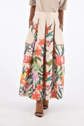 RESORT Floral Printed Jetted Pocket Skirt