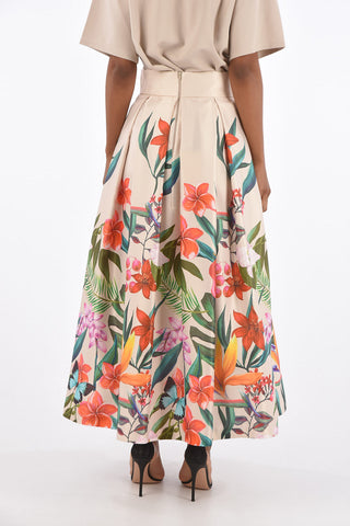 RESORT Floral Printed Jetted Pocket Skirt