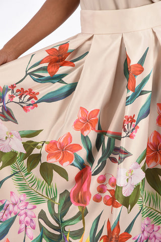 RESORT Floral Printed Jetted Pocket Skirt