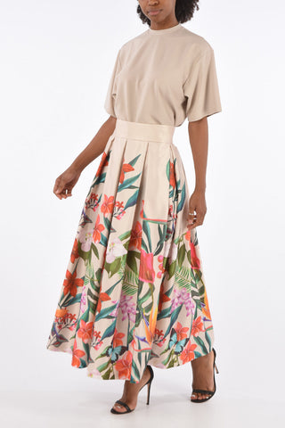 RESORT Floral Printed Jetted Pocket Skirt