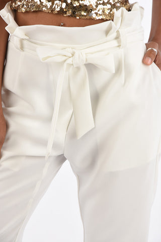 Pantaloni a Vita Alta con Cintura