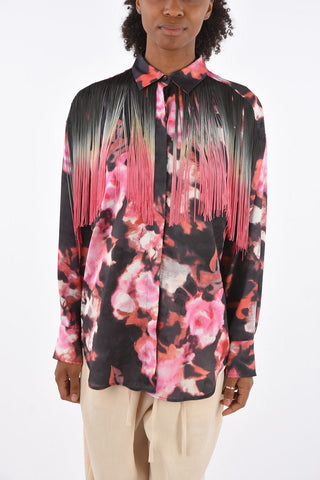 Floral Printed Shirt with Fringes