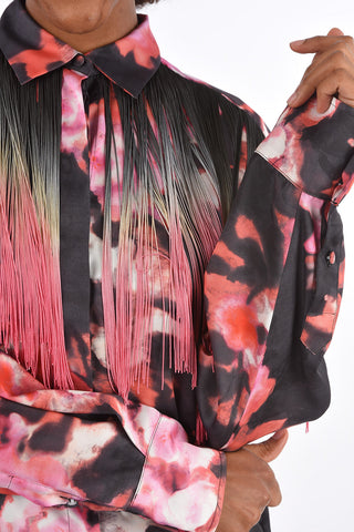 Floral Printed Shirt with Fringes