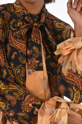 Open Back Paisley Printed Shirt