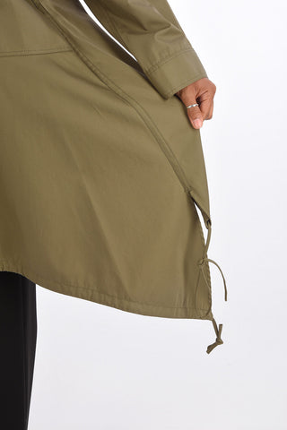 Asymmetrical Drawstring Parka