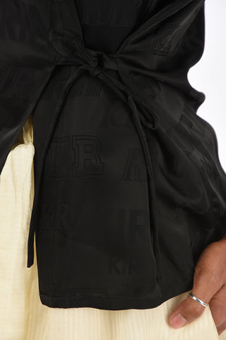 Blusa a Portafoglio in Tessuto Logato