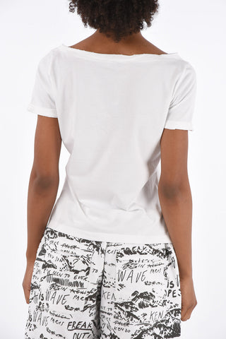 Vintage Effect V-neck T-shirt
