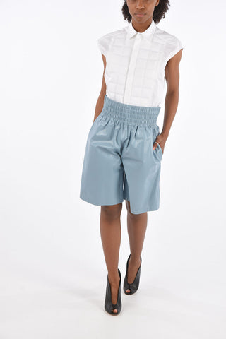 Shorts in Nappa con Tasche a Filo