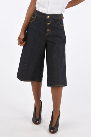 Denim Utility Wide Leg Shorts