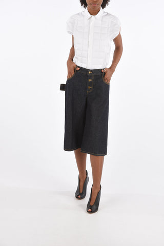 Denim Utility Wide Leg Shorts