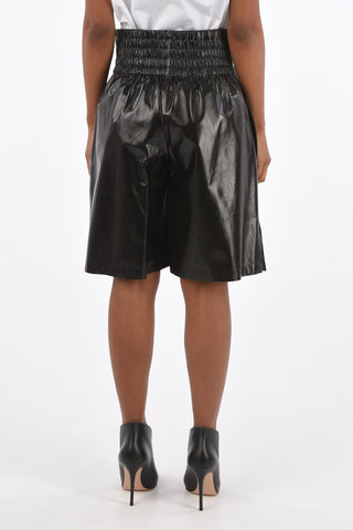 Shorts in Nappa con Tasche a Filo