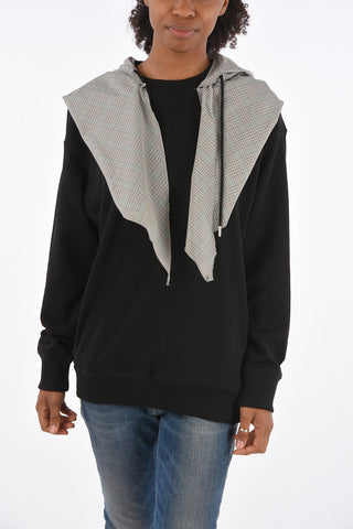 felpa scarf hoodie in cotone