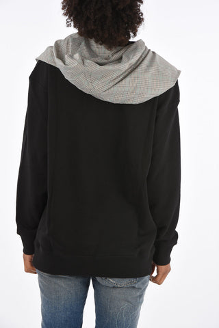 felpa scarf hoodie in cotone