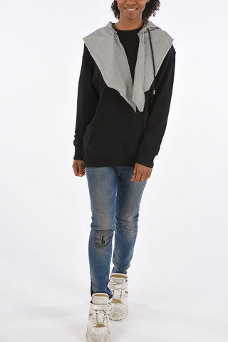 felpa scarf hoodie in cotone