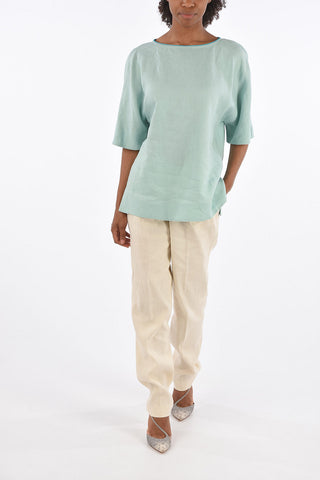 Linen Elastic Waist Band Pants
