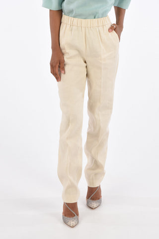 Linen Elastic Waist Band Pants