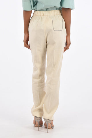 Linen Elastic Waist Band Pants