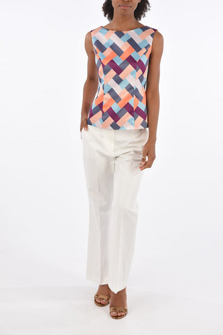Sleeveless Geometrical Printed Top