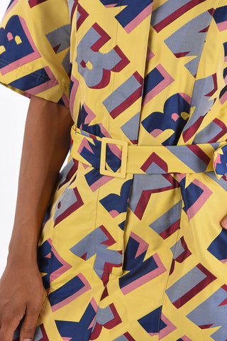 Logoed Short Sleeve Mini Shirt Dress
