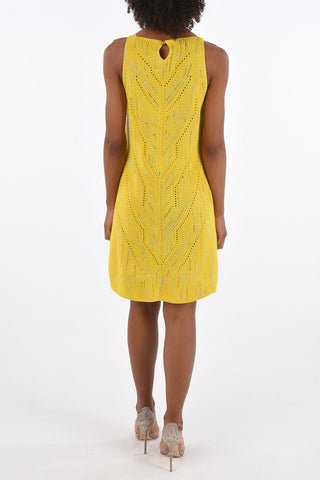 Crochet Mini Dress with Jewel Applications