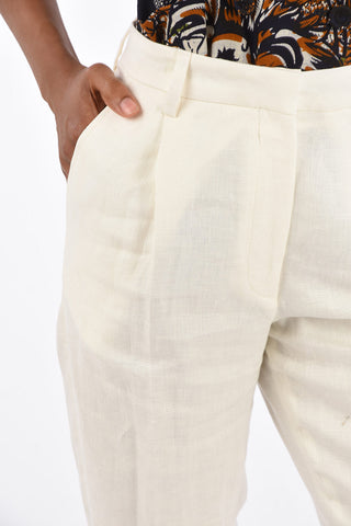 Pantaloni a Una Pince PARIS in Lino