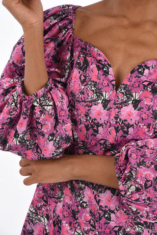 Floral Printed Dress IRINA with Sweetheart Neckline
