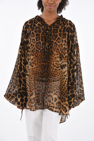 Blusa Animalier in Lana Vergine 