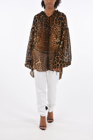 Blusa Animalier in Lana Vergine 