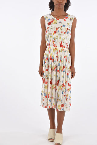 Floral Silk Accordion Dress