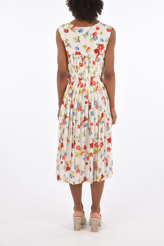 Floral Silk Accordion Dress