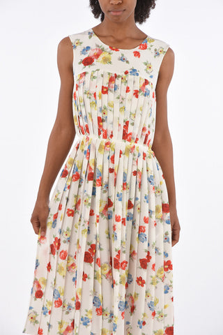 Floral Silk Accordion Dress