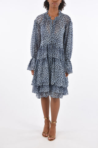 Silk Flounced Dress