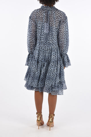 Silk Flounced Dress