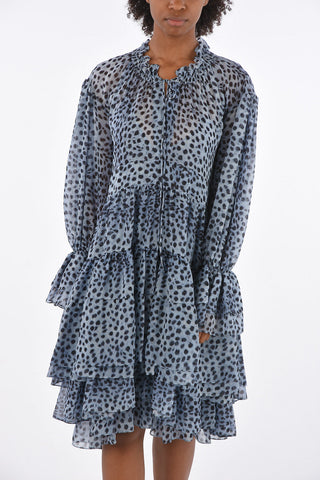 Silk Flounced Dress