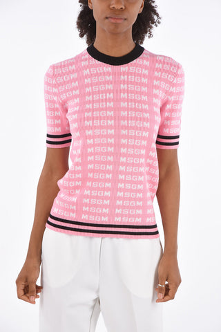 Logoed Short Sleeve Sweater