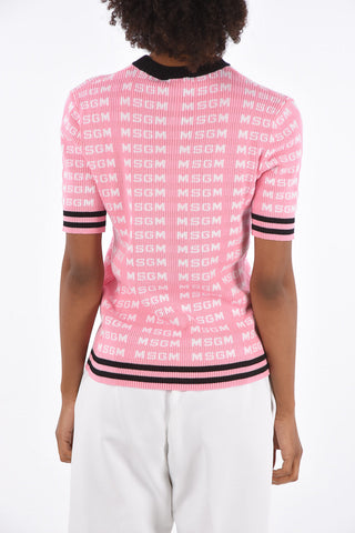 Logoed Short Sleeve Sweater