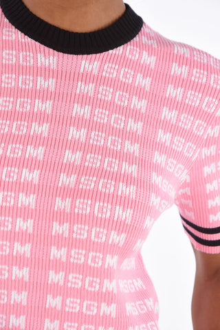Logoed Short Sleeve Sweater