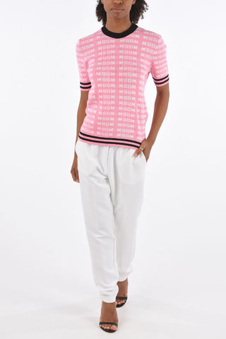 Logoed Short Sleeve Sweater