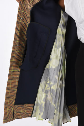 Houndstooth Trench with Accordion Details
