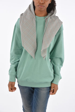 felpa scarf hoodie in cotone