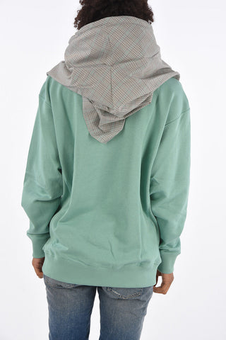 felpa scarf hoodie in cotone