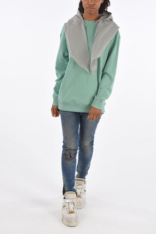 felpa scarf hoodie in cotone