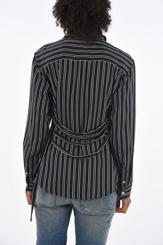 Camicia Lace up a Righe