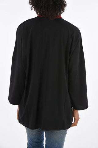 t-shirt scollo a v a manica lunga