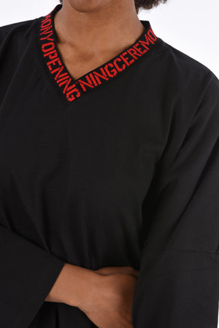 t-shirt scollo a v a manica lunga