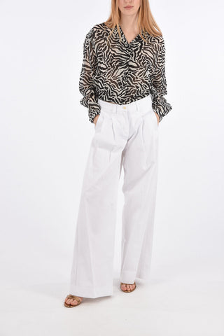 Double Pleat Wide Leg Jeans