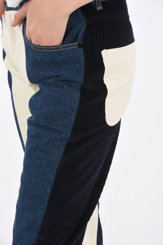 Jeans in Denim Ecopelle e Corduroy
