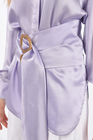Camicia in Seta con Doppia Cintura