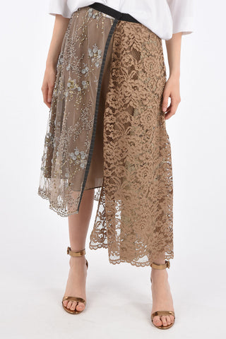 Embroidered Wrap Skirt with Jewel Applications